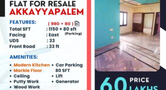 2BHK Flat for RESALE in AKKAYYAPALEM- VIZAG