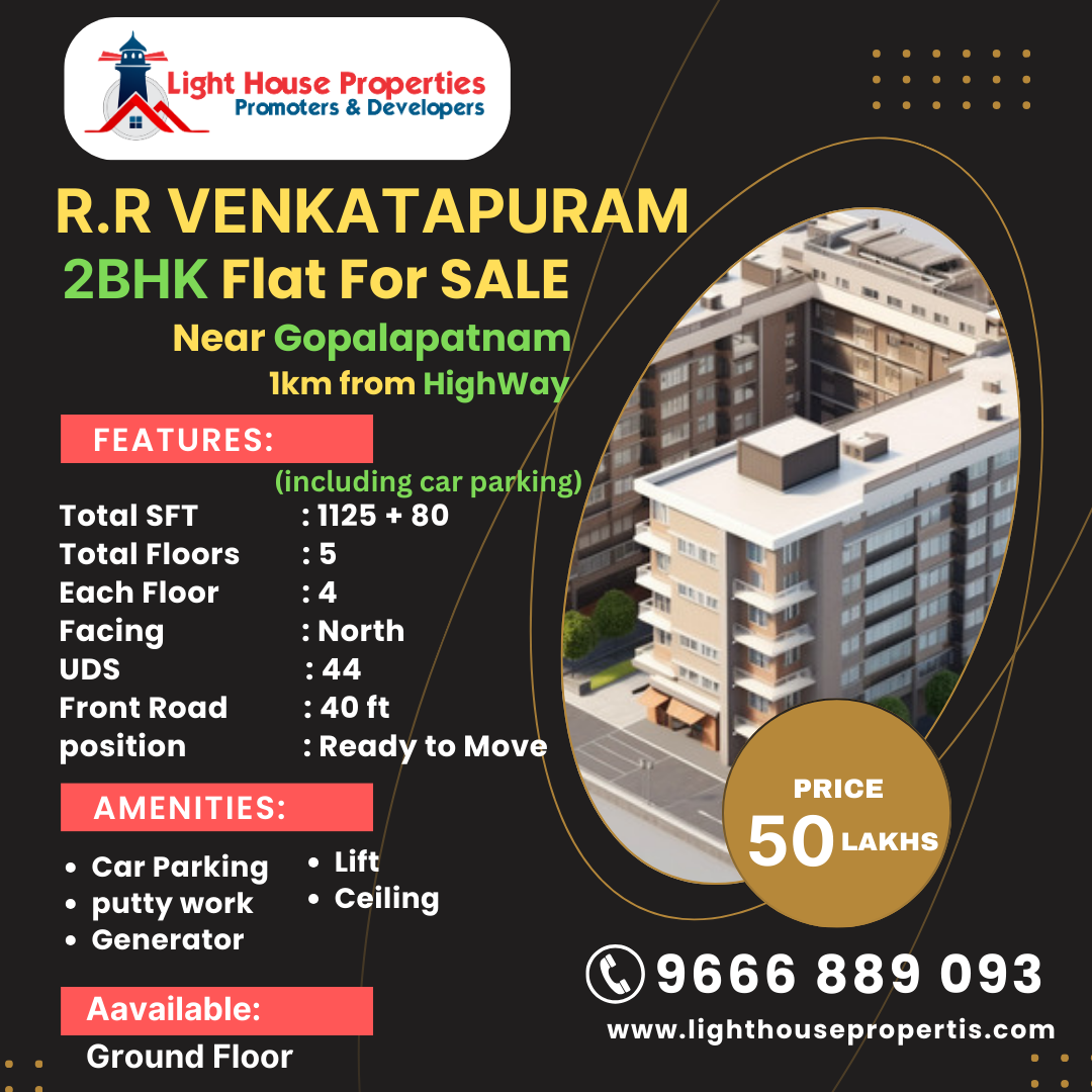 2BHK Flat for SALE in R.R Venkatapuram- vizag prime location 2BHK Flat for SALE in R.R Venkatapuram- vizag prime location
